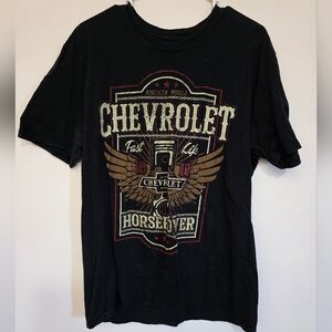 Mens Size XL Chevrolet Black Short Sleeve Shirt